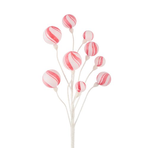 Shop For 23.5" Peppermint Stripe Ball Spray at Michelle's aDOORable Creations