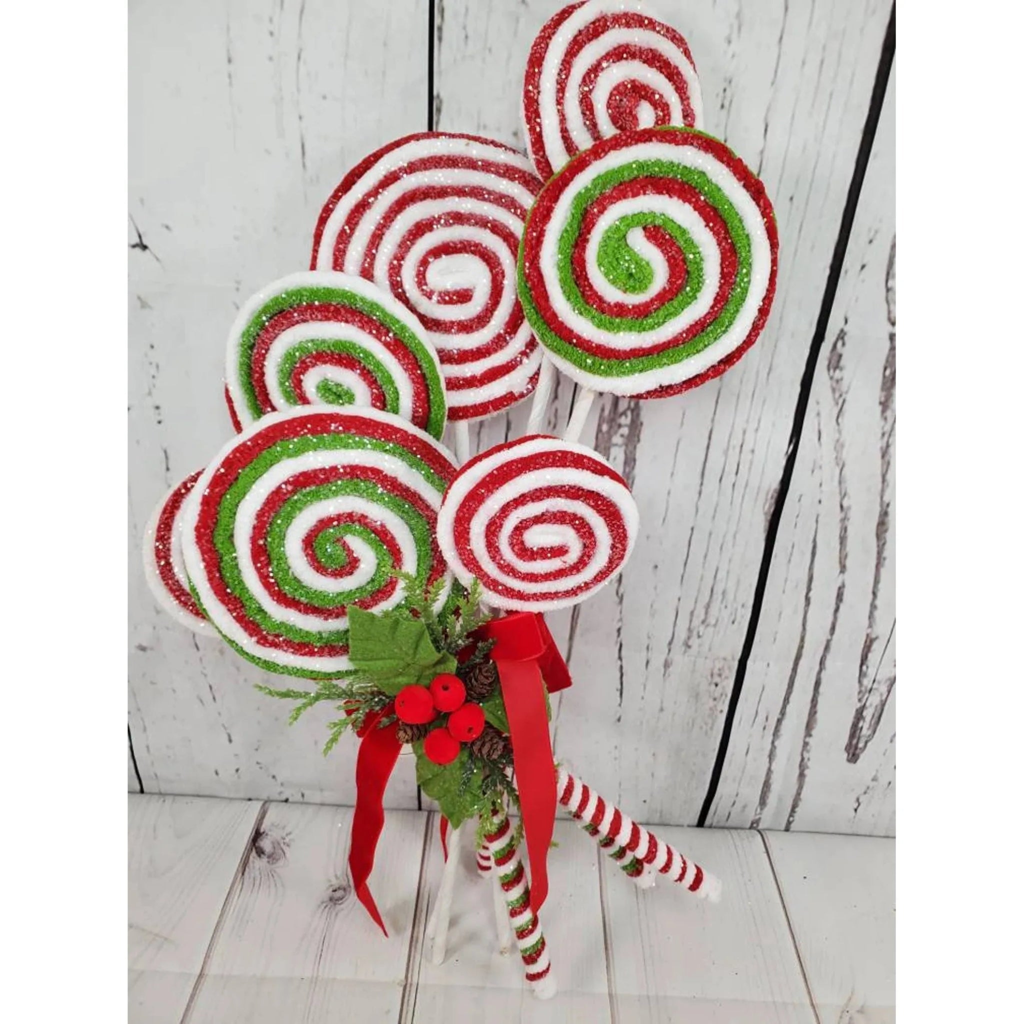 Shop For 24" Frosted Lollipop Bundle: Red/Green at Michelle's aDOORable Creations