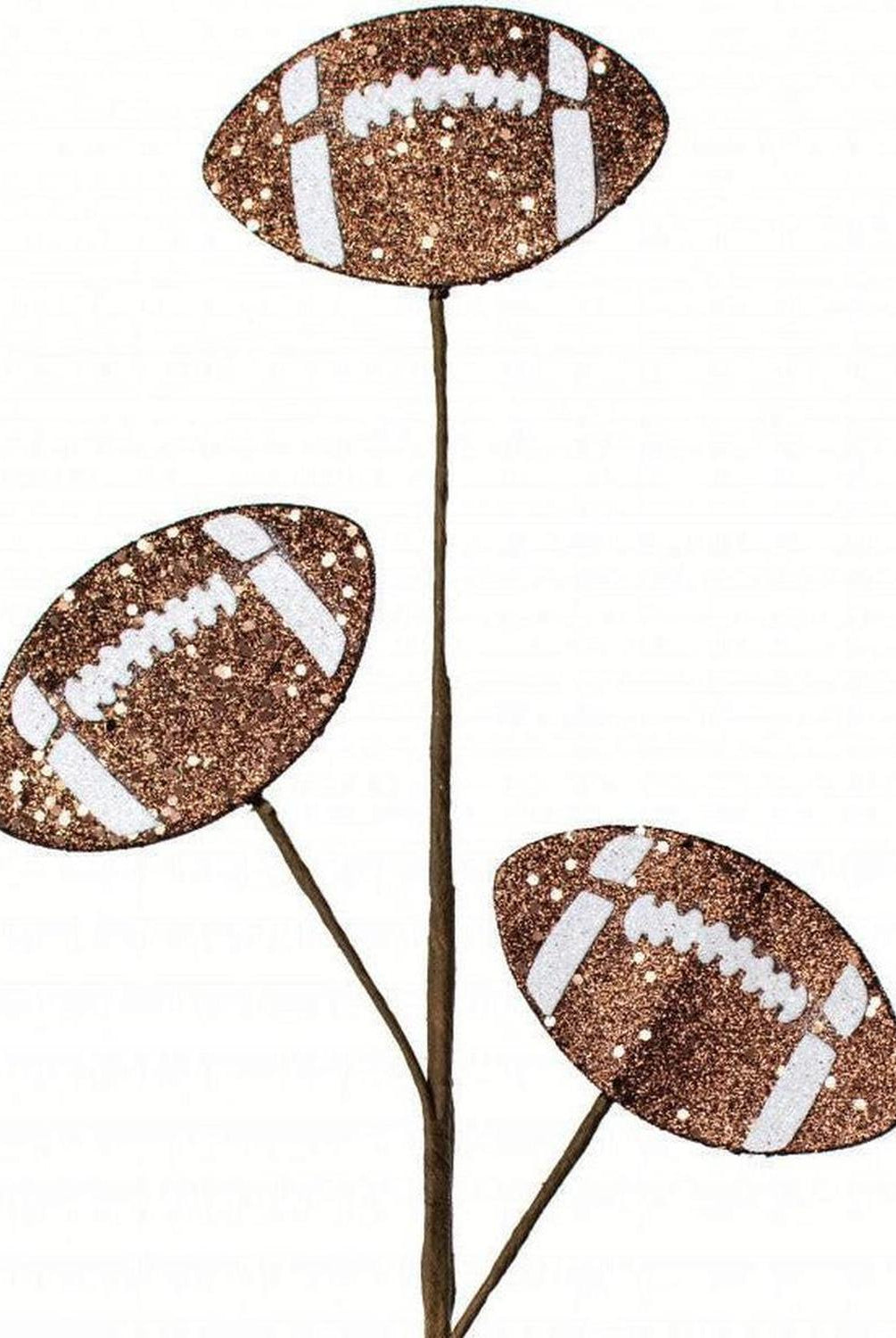 24" Glitter Football Floral Spray: Brown