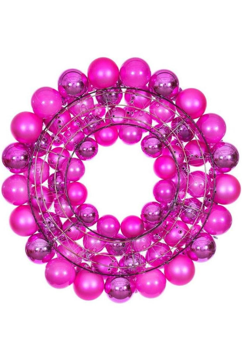 24" Hot Pink Ball Wreath