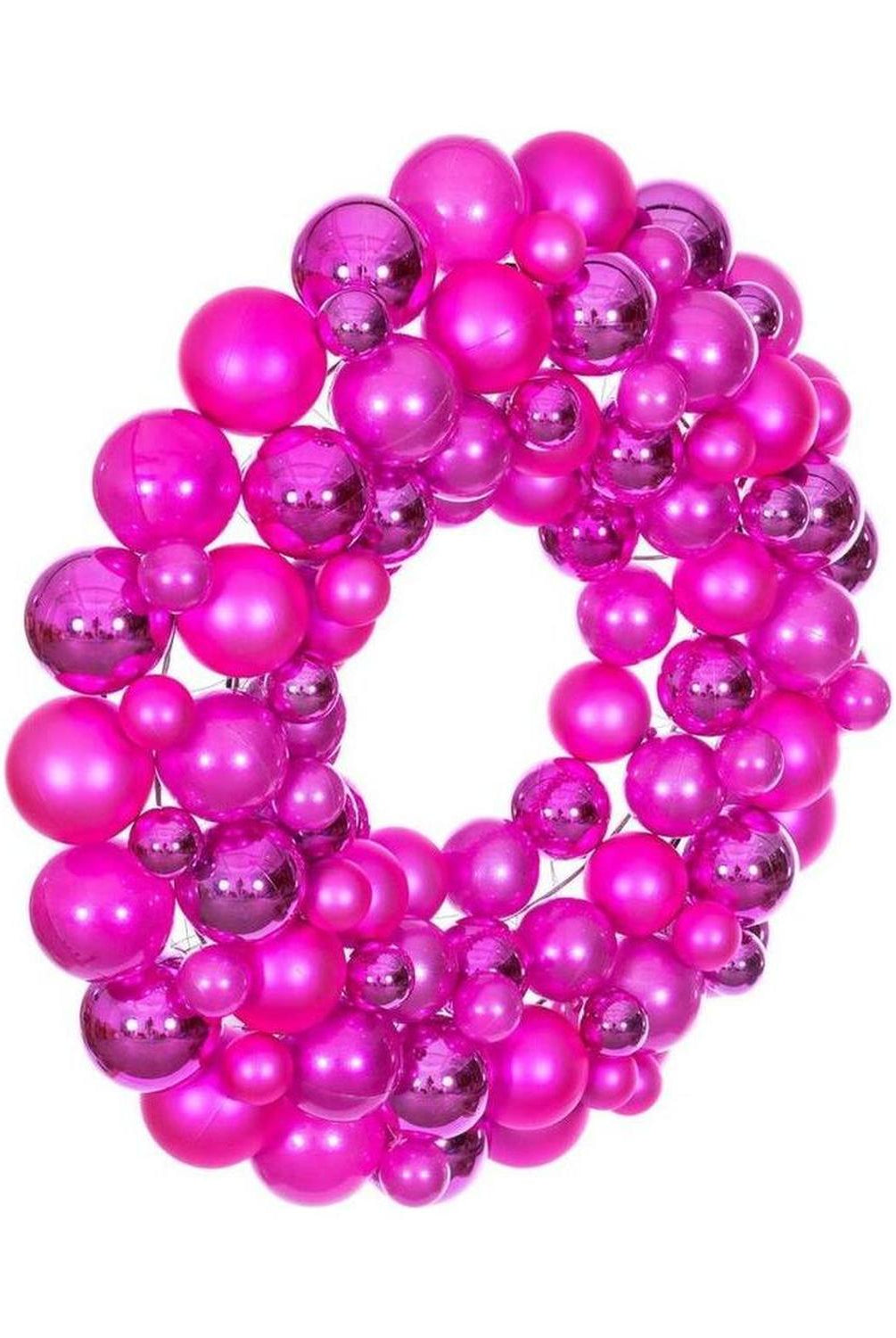 24" Hot Pink Ball Wreath