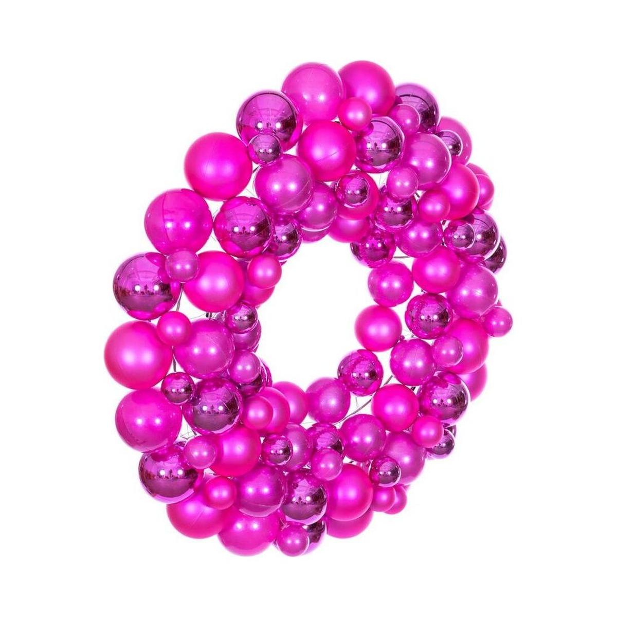 Shop For 24" Hot Pink Ball Wreath at Michelle's aDOORable Creations