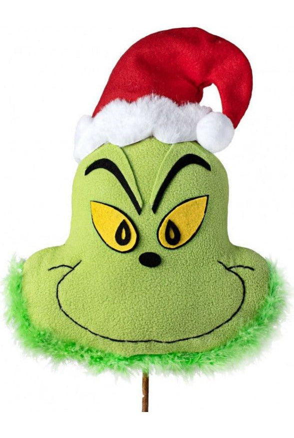 24" Plush Green Monster Head Pick - Michelle's aDOORable Creations - Wreath Enhancement