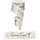Shop For 2.5" Amazing Grace Ribbon: Ivory & Black (10 Yards) at Michelle's aDOORable Creations