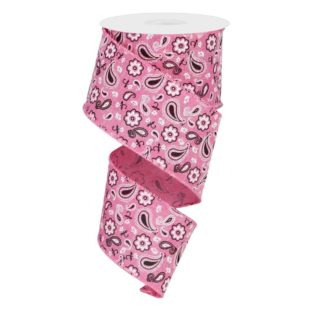 Shop For 2.5" Bandana Ribbon: Pink (10 Yards) at Michelle's aDOORable Creations