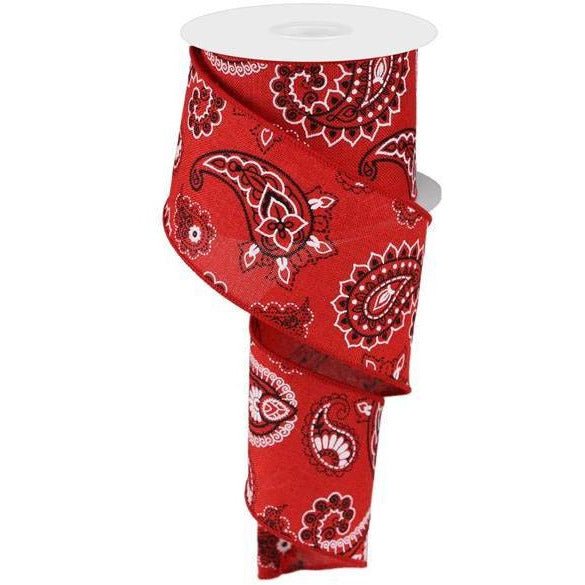 Shop For 2.5" Bandana Ribbon: Red (10 Yards) at Michelle's aDOORable Creations