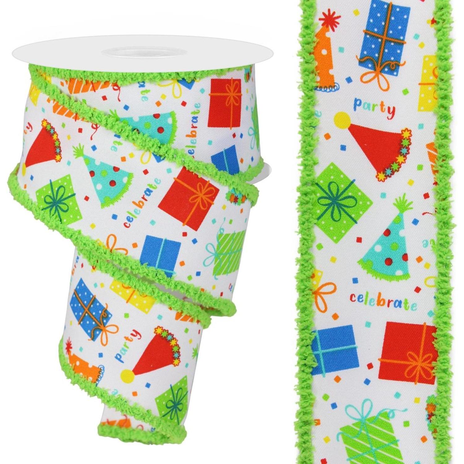 Shop For 2.5" Birthday Party Gifts Ribbon: Primary Colors at Michelle's aDOORable Creations