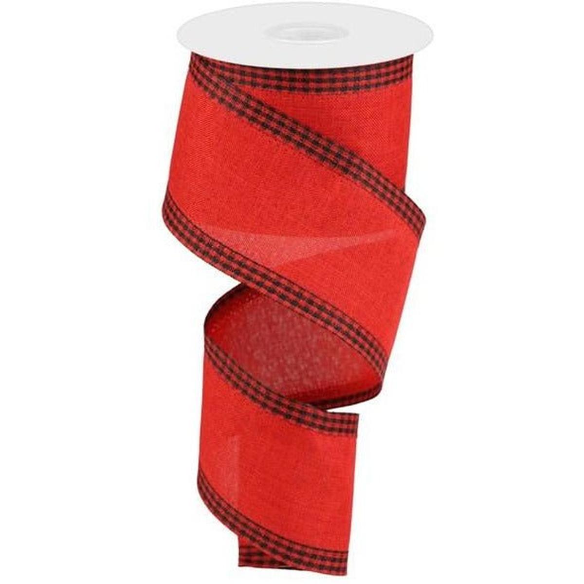 Shop For 2.5" Black Gingham Edge Ribbon: Red (10 Yards) at Michelle's aDOORable Creations