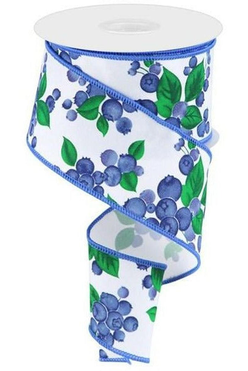 Shop For 2.5" Blueberry Ribbon: White (10 Yards) at Michelle's aDOORable Creations