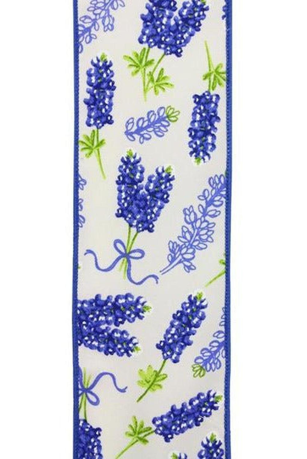 Shop For 2.5" Bluebonnets Pattern Ribbon: Ivory (10 Yards) at Michelle's aDOORable Creations