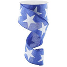 Shop For 2.5" Bold Glitter Star Canvas Ribbon: Royal Blue (10 Yards) at Michelle's aDOORable Creations