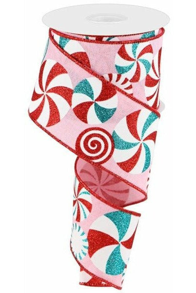 Shop For 2.5" Bold Peppermint Royal Ribbon: Pink/Red (10 Yards) at Michelle's aDOORable Creations