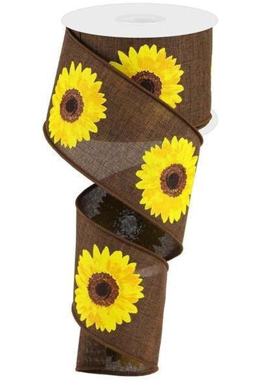 Shop For 2.5" Bold Sunflower Ribbon: Dark Brown (10 Yards) at Michelle's aDOORable Creations