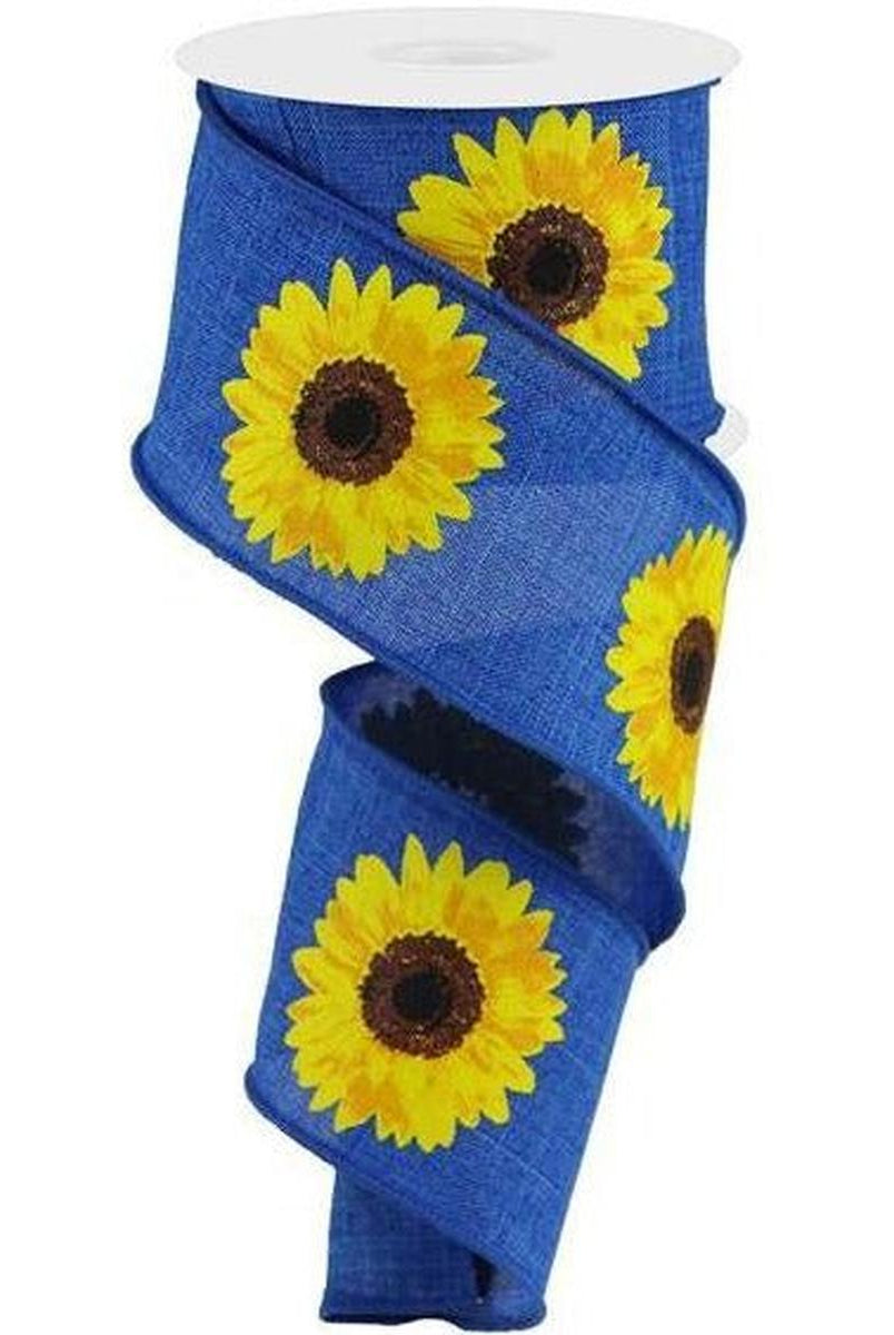Shop For 2.5" Bold Sunflower Ribbon: Navy Blue (10 Yards) at Michelle's aDOORable Creations
