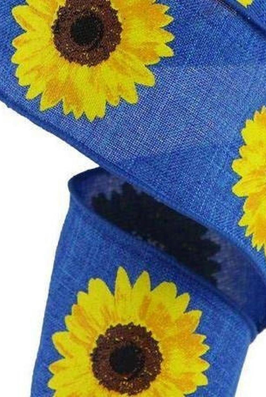 Shop For 2.5" Bold Sunflower Ribbon: Navy Blue (10 Yards) at Michelle's aDOORable Creations