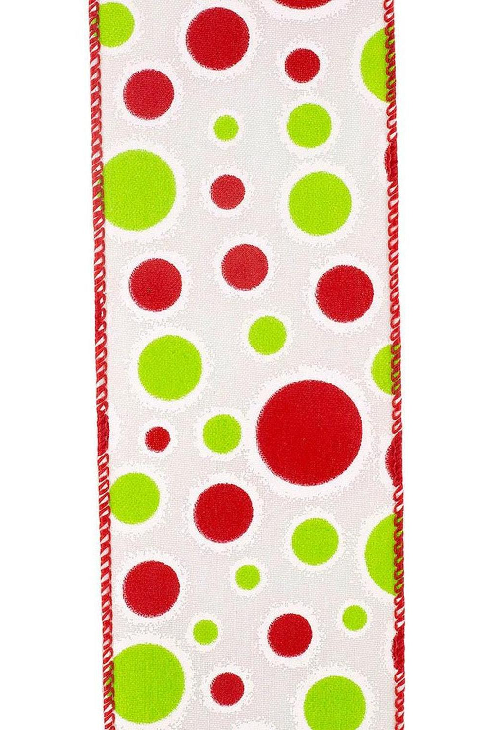 2.5" Bubble Dot Holiday Ribbon: White (10 Yards)
