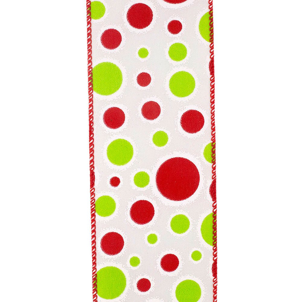Shop For 2.5" Bubble Dot Holiday Ribbon: White (10 Yards) at Michelle's aDOORable Creations