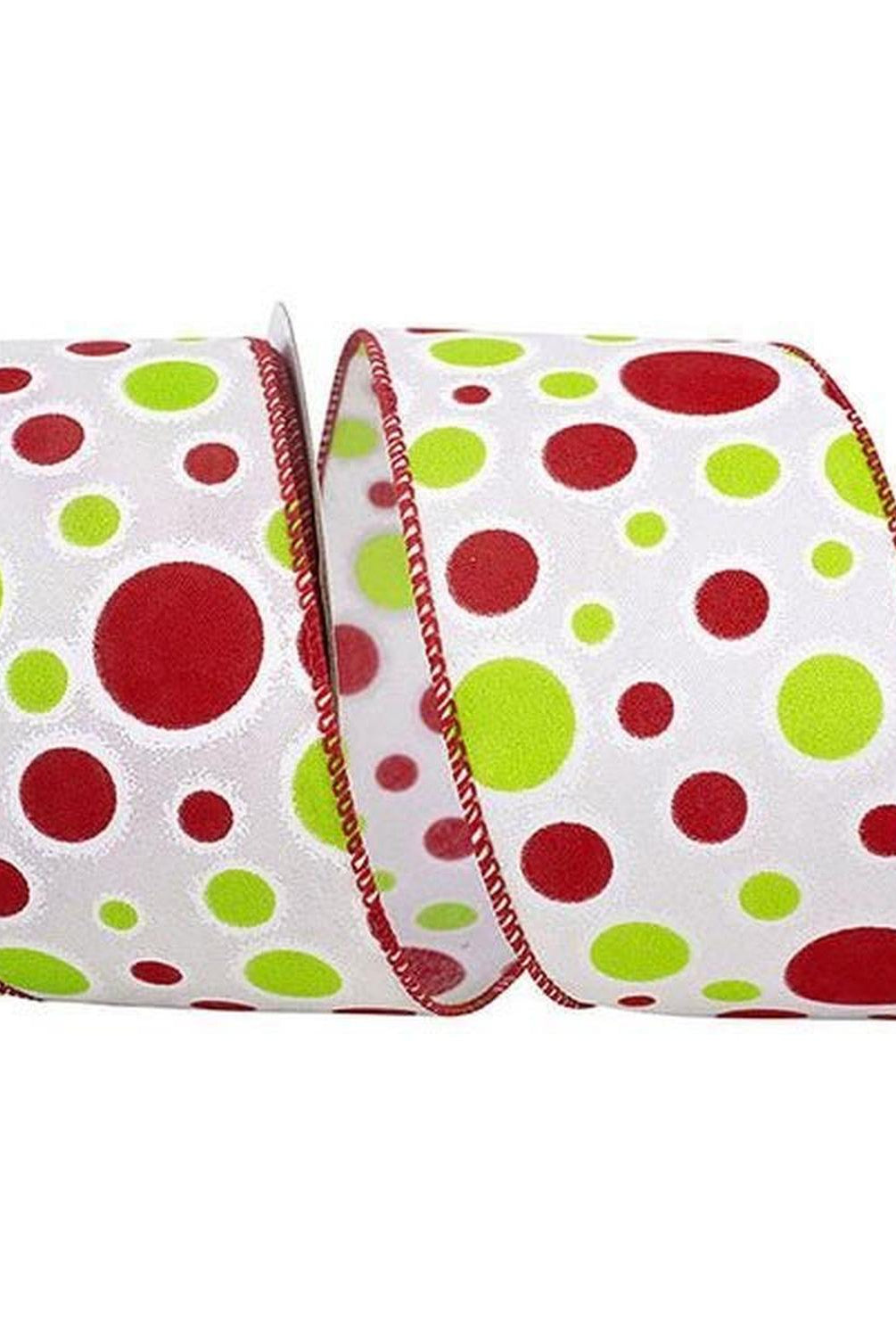 2.5" Bubble Dot Holiday Ribbon: White (10 Yards)