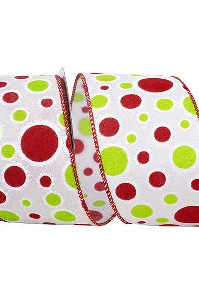 Shop For 2.5" Bubble Dot Holiday Ribbon: White (10 Yards) at Michelle's aDOORable Creations