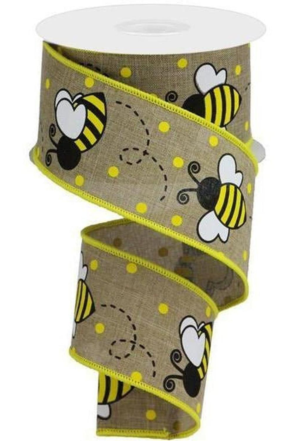 Shop For 2.5" Bumblebee Royal Ribbon: Light Beige (10 Yards) at Michelle's aDOORable Creations