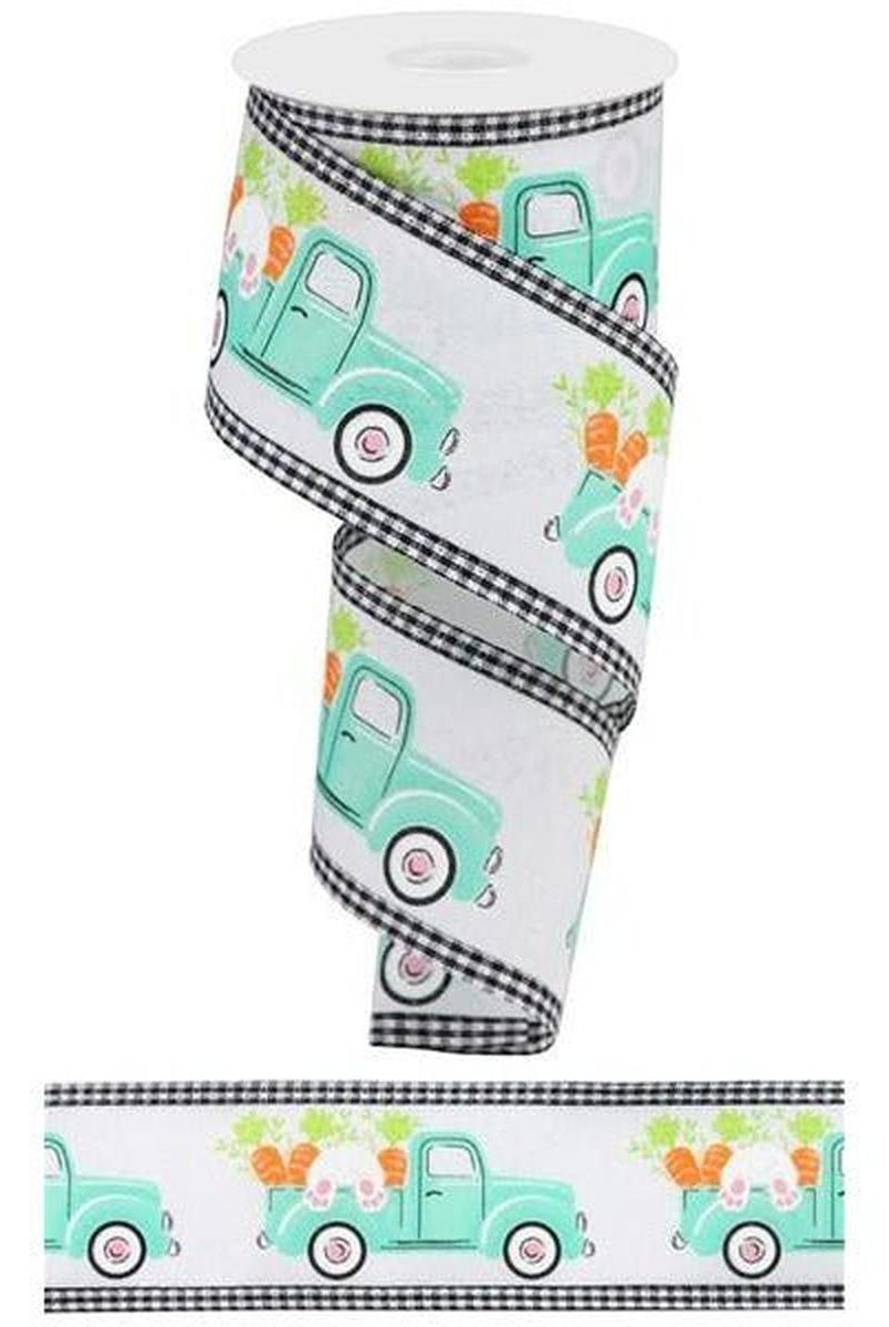 Shop For 2.5" Bunny Carrots Truck 3 in 1 Ribbon: White (10 Yards) at Michelle's aDOORable Creations
