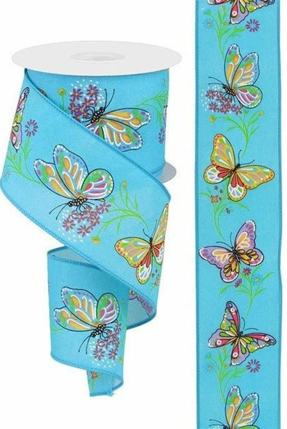 Shop For 2.5" Butterfly Branch Ribbon: Blue (10 Yards) at Michelle's aDOORable Creations