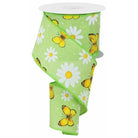Shop For 2.5" Butterfly Daisy on Royal Ribbon: Bright Green (10 Yards) at Michelle's aDOORable Creations