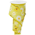 Shop For 2.5" Butterfly Daisy on Royal Ribbon: Yellow (10 Yards) at Michelle's aDOORable Creations