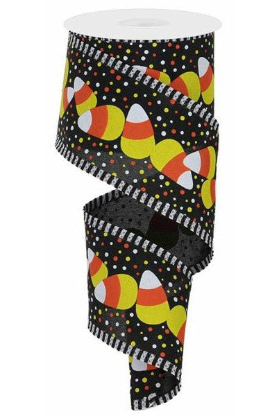 Shop For 2.5" Candy Corn Stripe Ribbon: Black (10 Yards) at Michelle's aDOORable Creations