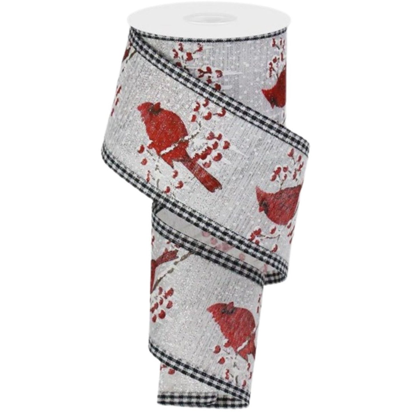 Shop For 2.5" Cardinal Gingham Check Ribbon: Silver (10 Yards) at Michelle's aDOORable Creations