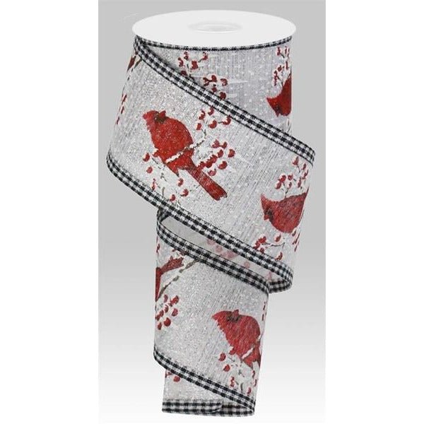 Shop For 2.5" Cardinal Gingham Check Ribbon: Silver (10 Yards) at Michelle's aDOORable Creations