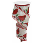 Shop For 2.5" Cardinals On Tree Branch Ribbon: Lt Natural (10 Yards) at Michelle's aDOORable Creations