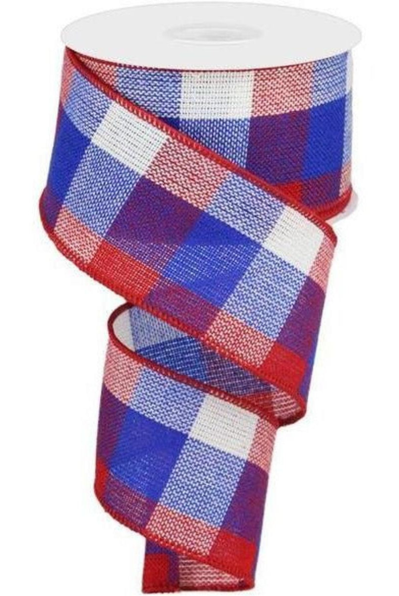 Shop For 2.5" Check Plaid Ribbon: Patriotic (10 Yards) at Michelle's aDOORable Creations