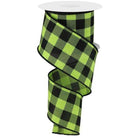 Shop For 2.5" Checked Plaid Ribbon: Lime Green & Black (10 Yards) at Michelle's aDOORable Creations
