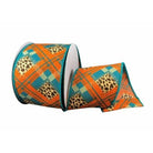 Shop For 2.5" Cheetah Argyle Plaid Ribbon: Teal & Orange (10 Yards) at Michelle's aDOORable Creations