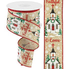 Shop For 2.5" Come All Ye Faithful Ribbon: Light Beige (10 Yards) at Michelle's aDOORable Creations