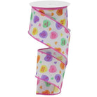 Shop For 2.5" Conversation Hearts Ribbon: Royal Canvas (10 Yards) at Michelle's aDOORable Creations