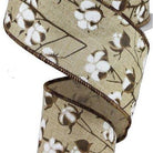 Shop For 2.5" Cotton Pod Ribbon: Natural Beige & White (10 Yards) at Michelle's aDOORable Creations