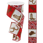 Shop For 2.5" Cowboy Blocks Bandana Ribbon: White (10 Yards) at Michelle's aDOORable Creations