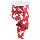 Shop For 2.5" Cupid on Royal Ribbon: Dark Red (10 Yard) at Michelle's aDOORable Creations