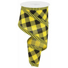 Shop For 2.5" Diagonal Check on Royal Stripe Ribbon: Sun Yellow (10 Yards) at Michelle's aDOORable Creations