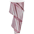 Shop For 2.5" Diagonal Line Glitter Ribbon: Pink (10 Yards) at Michelle's aDOORable Creations