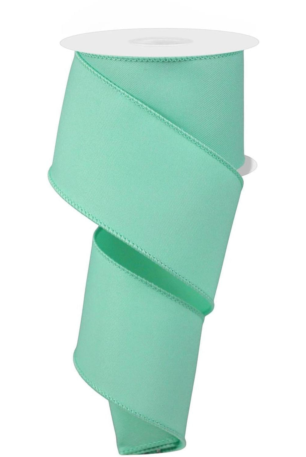 Shop For 2.5" Diagonal Weave Fabric Ribbon: Mint Green (10 Yards) at Michelle's aDOORable Creations
