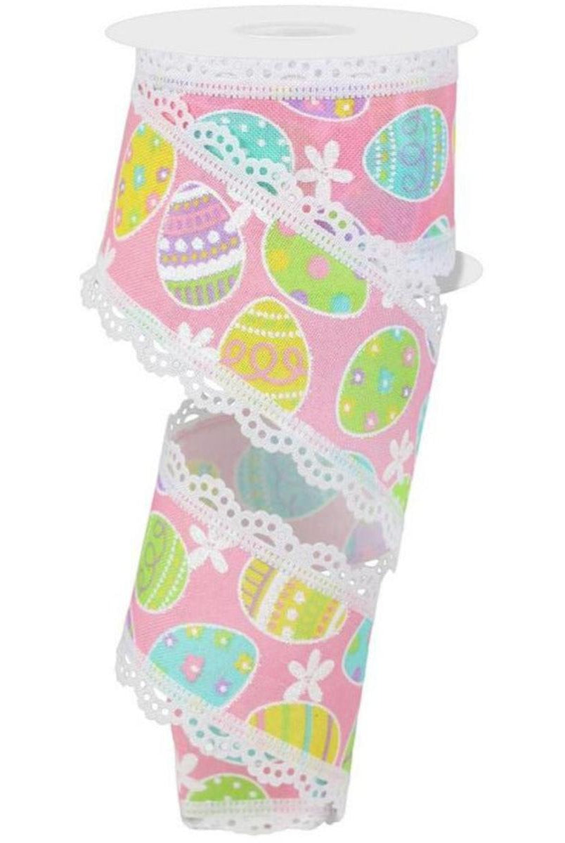 Shop For 2.5" Easter Egg Lace Ribbon: Light Pink (10 Yards) at Michelle's aDOORable Creations