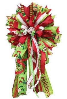 2.5" Elf Legs Tinsel Edge Ribbon: Lime Green (10 Yards) - Michelle's aDOORable Creations - Wired Edge Ribbon