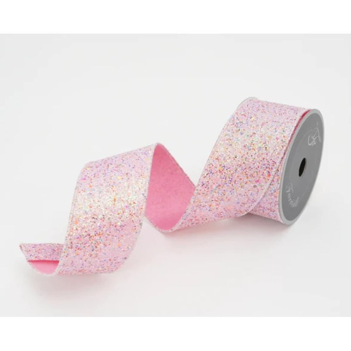 Shop For 2.5" Fairy Dust Ribbon: Pink (10 Yards) at Michelle's aDOORable Creations