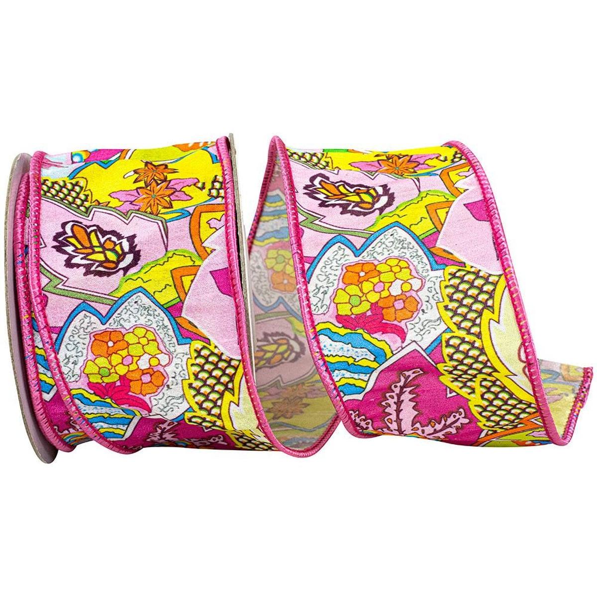 Shop For 2.5" Fantasia Pink Print Ribbon: Pink (10 Yards) at Michelle's aDOORable Creations