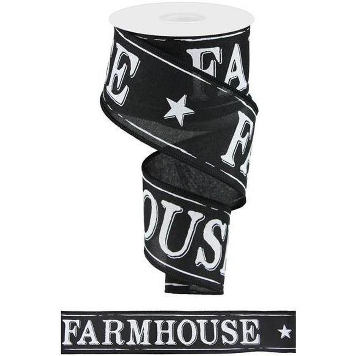 Shop For 2.5" Farmhouse Royal Ribbon: Black (10 Yards) at Michelle's aDOORable Creations