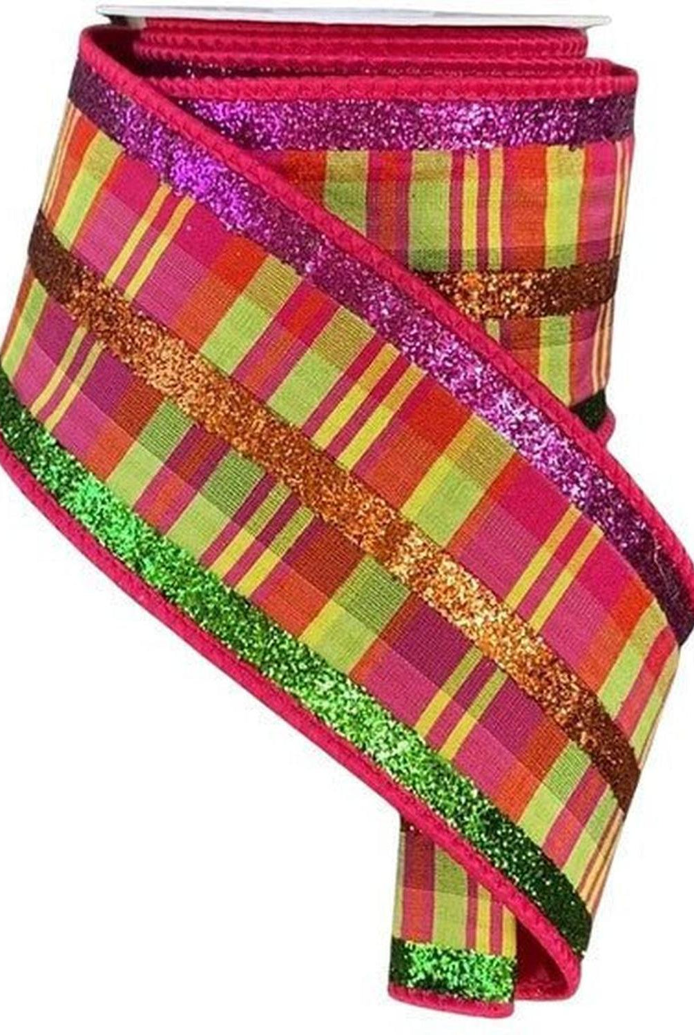 Shop For 2.5" Faux Dupion Glitter Ribbon: Yellow (5 Yards) at Michelle's aDOORable Creations