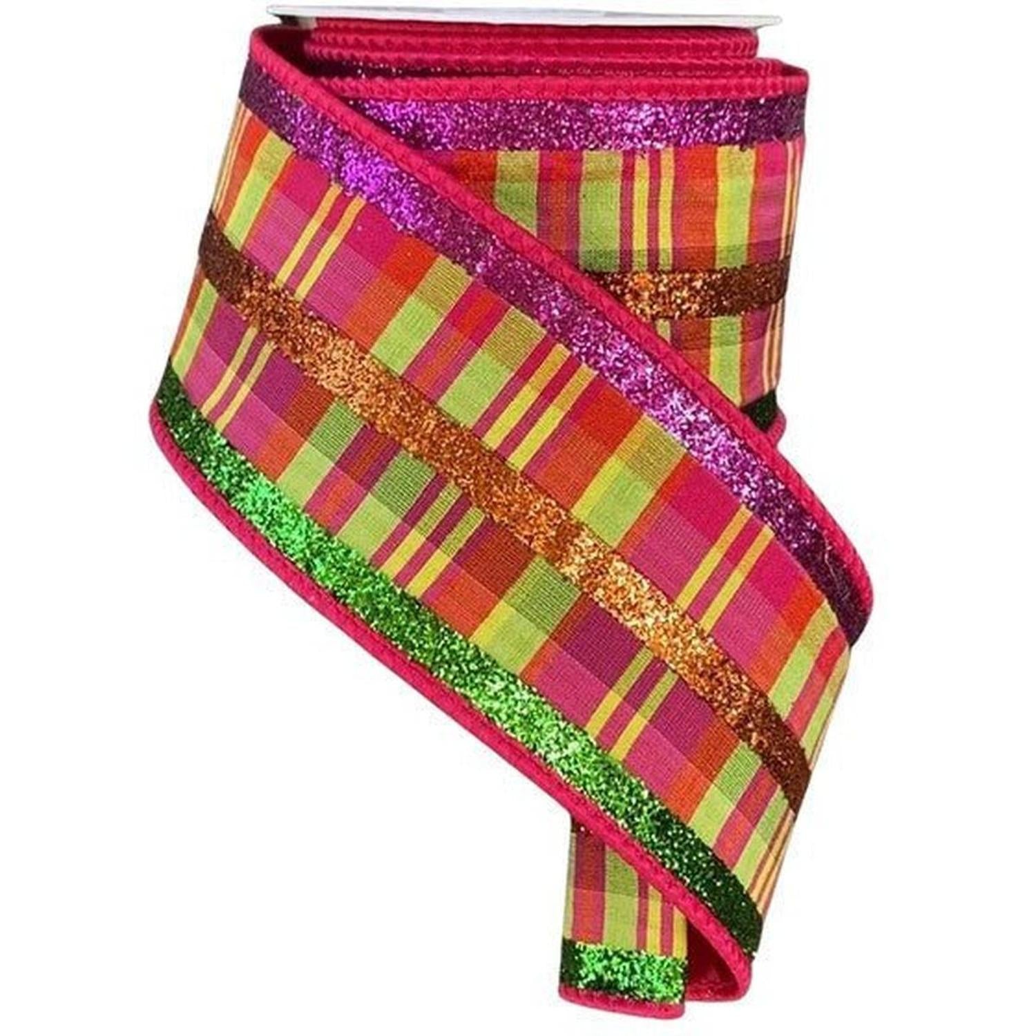 Shop For 2.5" Faux Dupion Glitter Ribbon: Yellow (5 Yards) at Michelle's aDOORable Creations